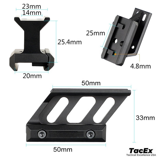 Scope Riser Mount / Optic Base Riser 20mm Picatinny For Red Dot, Green Dot or Standard Optic