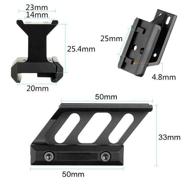 6 Pack Scope Riser Mount / Optic Base Riser 20mm Picatinny For Red Dot Optic