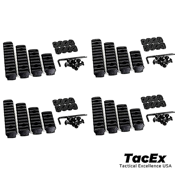 4 Pack M-LOK 5 7 9 11 Slot Polymer 4 Rail Sets Picatinny Weaver Rail Section