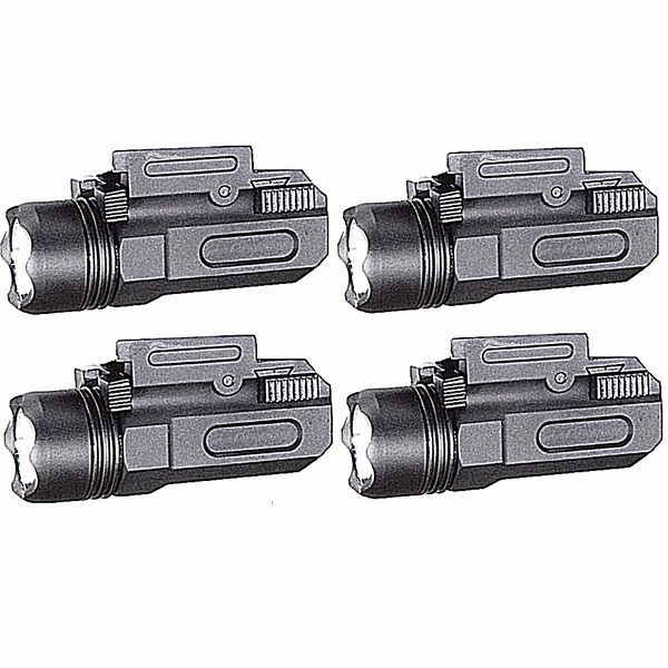 4 Pack Tactical Pistol Gun Flashlight Torch Light for 20mm Rail 600 LM