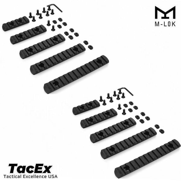 2 Pack 5 PC M-LOK 5 7 9 11 13 Slot Polymer 5 Rail Set Picatinny Weaver Rail Set