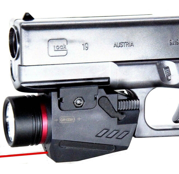 Combo Pistol LED Flashlight Red Laser Sight Fits 20mm Rail Pistol-Rifle