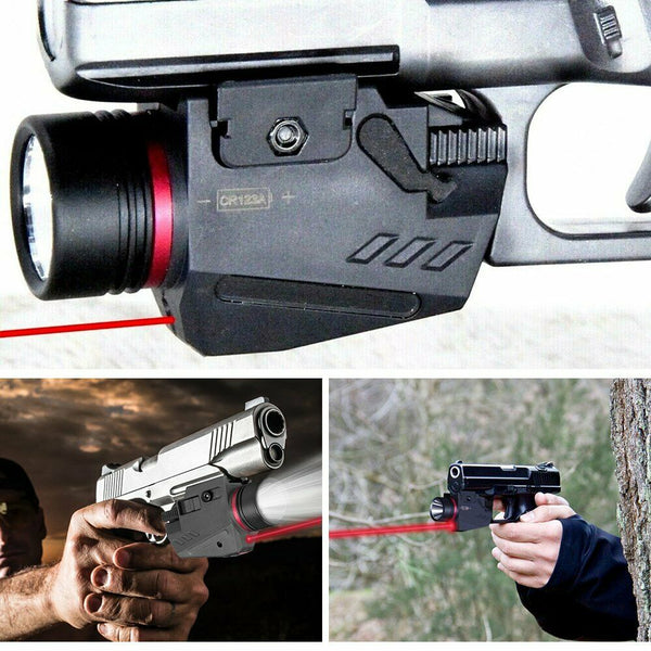 Combo Pistol LED Flashlight Red Laser Sight Fits 20mm Rail Pistol-Rifle