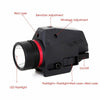 Combo Pistol LED Flashlight Red Laser Sight Fits 20mm Rail Pistol-Rifle