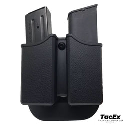 Double Magazine Pouch Paddle Holster Single-Dbl Stack Mags G19 17 9mm .40 .45