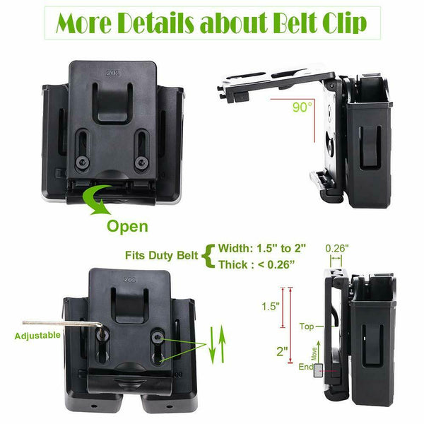 2 Pack Universal Dual Magazine Holder Belt Clip Single Or Double Stack Mags 9mm,10mm,40,45 (CD)