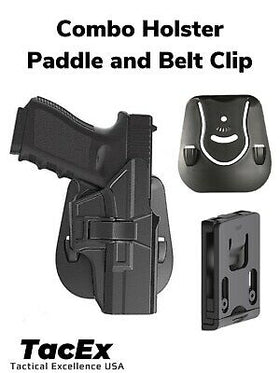 Paddle - Belt Clip Combo Holster Quick Release Fits Glock 19 23 32 (Gen 3/4/5) OWB