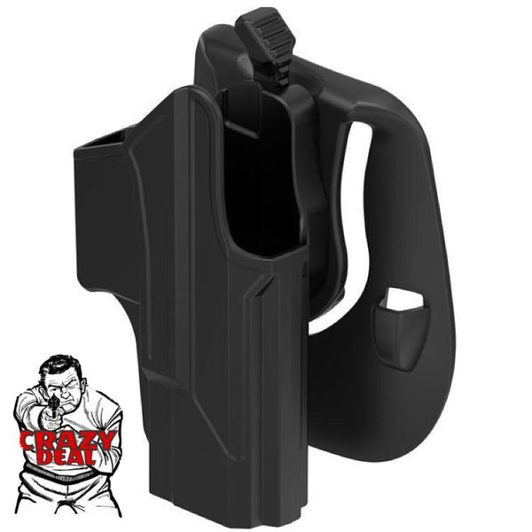 Glock 19 Paddle Holster w Thumb Release Button Fits Glock 19 23 32 (Gen 3/4/5) OWB (CD)