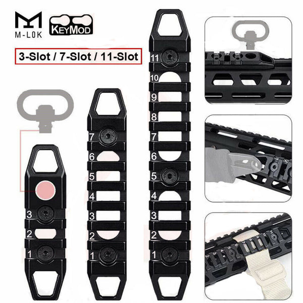 3 PCs Aluminum M-LOKnKeymod Picatinny Weaver Rail 3-slot 7-slot 11-slot