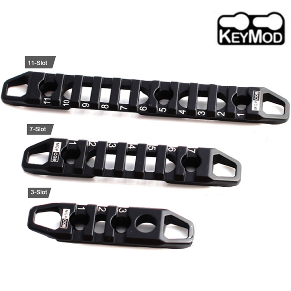 2 Pack 3 pc Aluminum M-LOK Keymod Picatinny Weaver Rail Set 3-7-11-slot