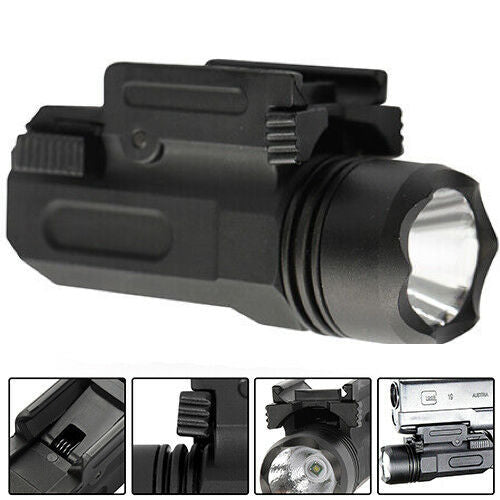 4 Pack Tactical Pistol Gun Flashlight Torch Light for 20mm Rail 600 LM