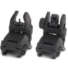 Set 20mm Tactical Flip Up Sight Folding Backup Sights Front and Rear Set Polymer