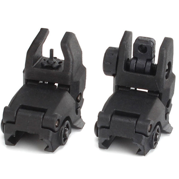 4 Pack 20mm Tactical Flip Up Sight Folding Backup Sights Front and Rear Black