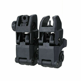 Set 20mm Tactical Flip Up Sight Folding Backup Sights Front and Rear Set Polymer