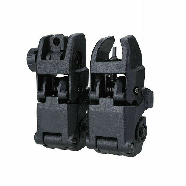 6 Pack 20mm Tactical Flip Up Sight Folding Backup Sights Front and Rear Black