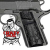 1911 Grips G10 Full Size Ambi Safety Cut Big Scoop Black W/Skull Webs (CD)