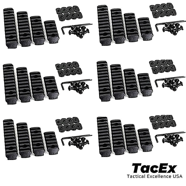 6 Pack MOE 5 7 9 11 Slot Polymer 4 Rail Sets Picatinny Weaver Rail Section