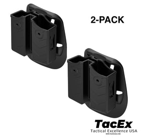 2 Pack Dual Magazine Paddle Holder Single-Double Stack Mags 9mm,10mm,40,45