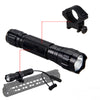 Tactical Flashlight 5 Mode T6 LED 20mm Rifle Mount Torch Light Pressure Switch